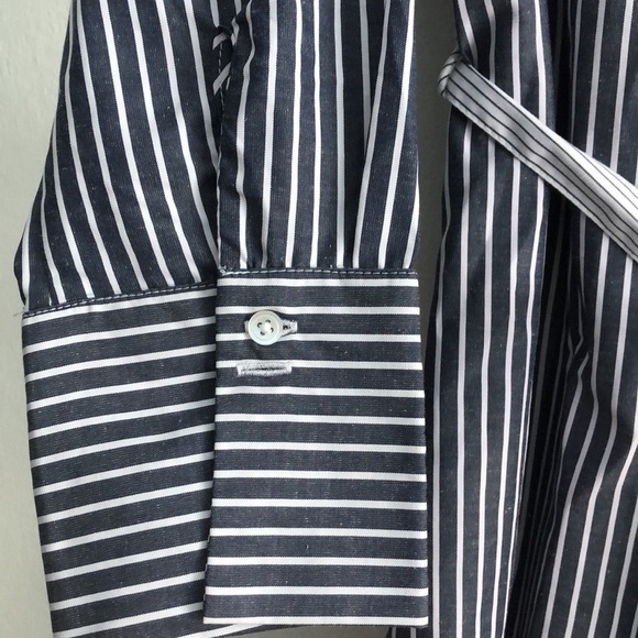 Ripe Womens Mini Dress Size Small Stripes Blue Tunic Dress Shirt Belt - Picture 2 of 7